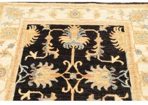 Tappeto Zigler Fine Floreale Nero Beige Corsia 85x254 Cm