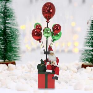 Babbo Natale con Palloncini Rosso e Verde Decorazione Addobbo Natalizio 82 cm
