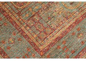 Tappeto Kairo Geometrico Verde Petrolio Rosso Mattone 153x207 Cm