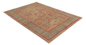 Tappeto Kairo Geometrico Verde Petrolio Rosso Mattone 153x207 Cm