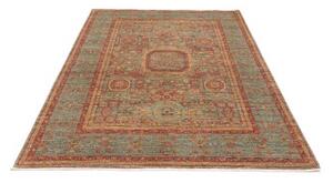 Tappeto Kairo Geometrico Verde Petrolio Rosso Mattone 153x207 Cm