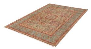 Tappeto Kairo Geometrico Verde Petrolio Rosso Mattone 153x207 Cm