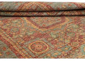 Tappeto Kairo Geometrico Verde Petrolio Rosso Mattone 153x207 Cm