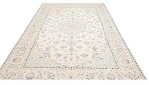 Tappeto Nain 9la Medaglione Floreale Avorio Blu Chiaro 202x293 Cm