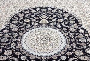 Tappeto Nain 6la Medaglione Floreale Blu Scuro Avorio 214x305 Cm