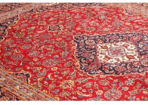 Tappeto Ardakan Medaglione Floreale Rosso Blu Scuro 254x356 Cm