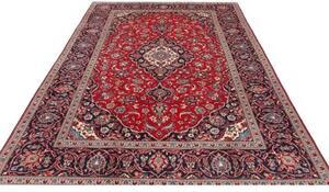 Tappeto Ardakan Medaglione Floreale Rosso Blu Scuro 197x304 Cm