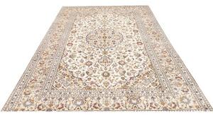 Tappeto Kashan Medaglione Floreale Avorio Blu Scuro 205x312 Cm
