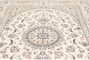 Tappeto Nain 9la Medaglione Floreale Avorio Blu Scuro 210x307 Cm