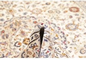 Tappeto Kashan Medaglione Floreale Avorio Blu Scuro 205x312 Cm