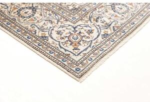 Tappeto Kashan Medaglione Floreale Avorio Blu Indaco 195x302 Cm