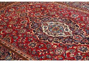 Tappeto Ardakan Medaglione Floreale Rosso Scuro Blu Notte 195x303 Cm