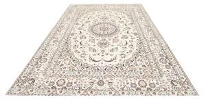Tappeto Nain 9la Medaglione Floreale Avorio Blu Scuro 210x307 Cm