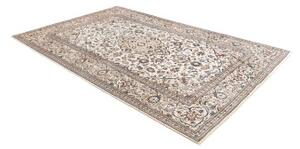 Tappeto Kashan Medaglione Floreale Avorio Blu Indaco 195x302 Cm