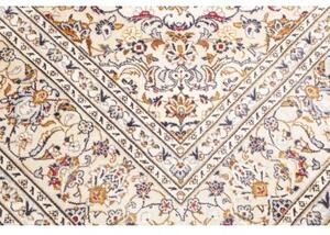 Tappeto Kashan Medaglione Floreale Avorio Blu Scuro 205x312 Cm