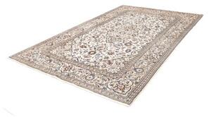 Tappeto Kashan Medaglione Floreale Avorio Blu Indaco 195x302 Cm