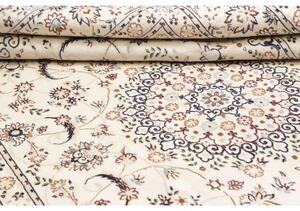 Tappeto Nain 9la Medaglione Floreale Avorio Blu Scuro 210x307 Cm
