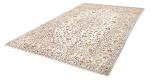 Tappeto Kashan Medaglione Floreale Avorio Blu Scuro 205x312 Cm