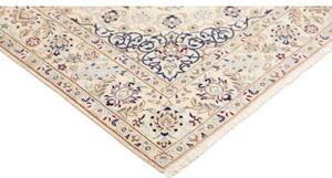 Tappeto Nain 9la Medaglione Floreale Avorio Blu Scuro 154x242 Cm