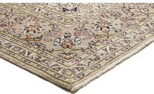 Tappeto Kashan Medaglione Floreale Avorio Tortora 197x290 Cm