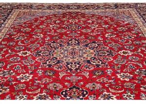 Tappeto Nadjafabad Medaglione Floreale Rosso Blu Scuro 290x401 Cm