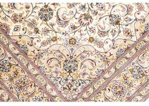 Tappeto Ghom Seta Medaglione Floreale Avorio Beige 100x148 Cm