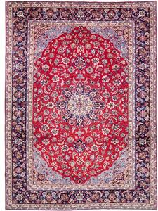Tappeto Nadjafabad Medaglione Floreale Rosso Blu Scuro 290x401 Cm