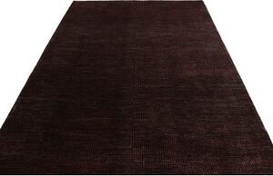 Tappeto Essenzia Tinta Unita Marrone Scuro Nero 201x292 Cm