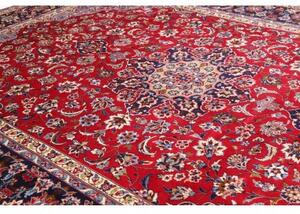 Tappeto Nadjafabad Medaglione Floreale Rosso Blu Scuro 290x401 Cm