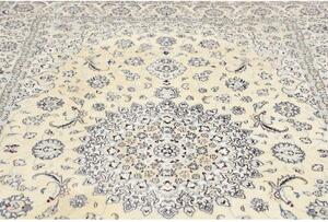 Tappeto Nain 9la Medaglione Floreale Avorio Blu 195x290 Cm