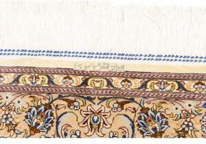 Tappeto Ghom Seta Medaglione Floreale Avorio Beige 100x148 Cm