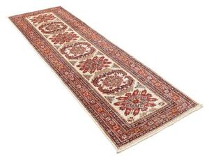 Tappeto Kazak Fine Stilizzato Avorio Rosso Corsia 82x268 Cm