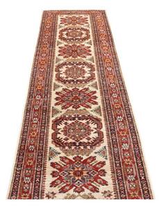 Tappeto Kazak Fine Stilizzato Avorio Rosso Corsia 82x268 Cm