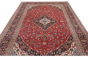 Tappeto Ardakan Medaglione Floreale Rosso Blu Scuro 246x363 Cm