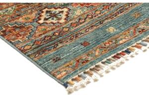 Tappeto Istintia Geometrico Celeste Beige Corsia 80x279 Cm
