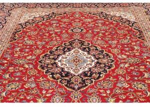 Tappeto Ardakan Medaglione Floreale Rosso Blu Scuro 244x355 Cm