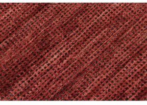 Tappeto Essenzia Geometrico Bordeaux Marrone Scuro Corsia 78x254 Cm