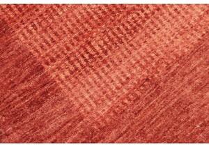 Tappeto Essenzia Geometrico Rosso Ruggine Arancione Corsia 73x254 Cm