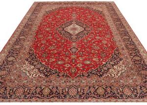 Tappeto Ardakan Medaglione Floreale Rosso Blu Scuro 257x357 Cm