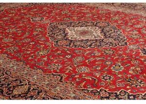Tappeto Ardakan Medaglione Floreale Rosso Blu Scuro 257x357 Cm