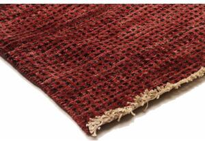 Tappeto Essenzia Geometrico Bordeaux Marrone Scuro Corsia 78x254 Cm
