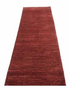 Tappeto Essenzia Geometrico Rosso Mattone Borgogna Corsia 75x199 Cm