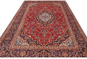 Tappeto Ardakan Medaglione Floreale Rosso Blu Scuro 240x365 Cm