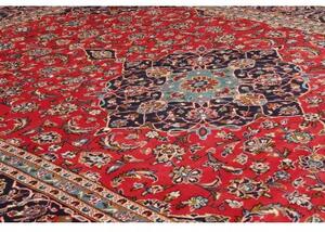 Tappeto Ardakan Medaglione Floreale Rosso Blu Scuro 248x348 Cm