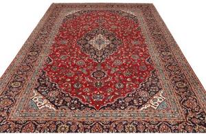Tappeto Ardakan Medaglione Floreale Rosso Blu Scuro 252x344 Cm