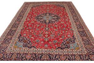 Tappeto Ardakan Medaglione Floreale Rosso Blu Scuro 248x348 Cm