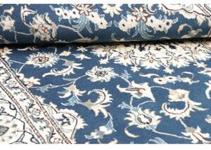 Tappeto Nain Kashmar Medaglione Floreale Blu Avorio 163x245 Cm