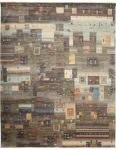 Tappeto Mosaic Patchwork Grigio Antracite Azzurro 233x293 Cm