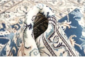 Tappeto Nain Kashmar Medaglione Floreale Blu Avorio 163x245 Cm