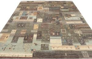 Tappeto Mosaic Patchwork Grigio Antracite Azzurro 233x293 Cm